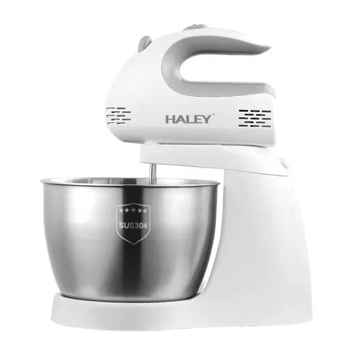 Mixer de Inalta Performanta HALEY, 500W, Bol Generos din Inox de 3L, 5 Trepte de Viteza, Alb si Inox